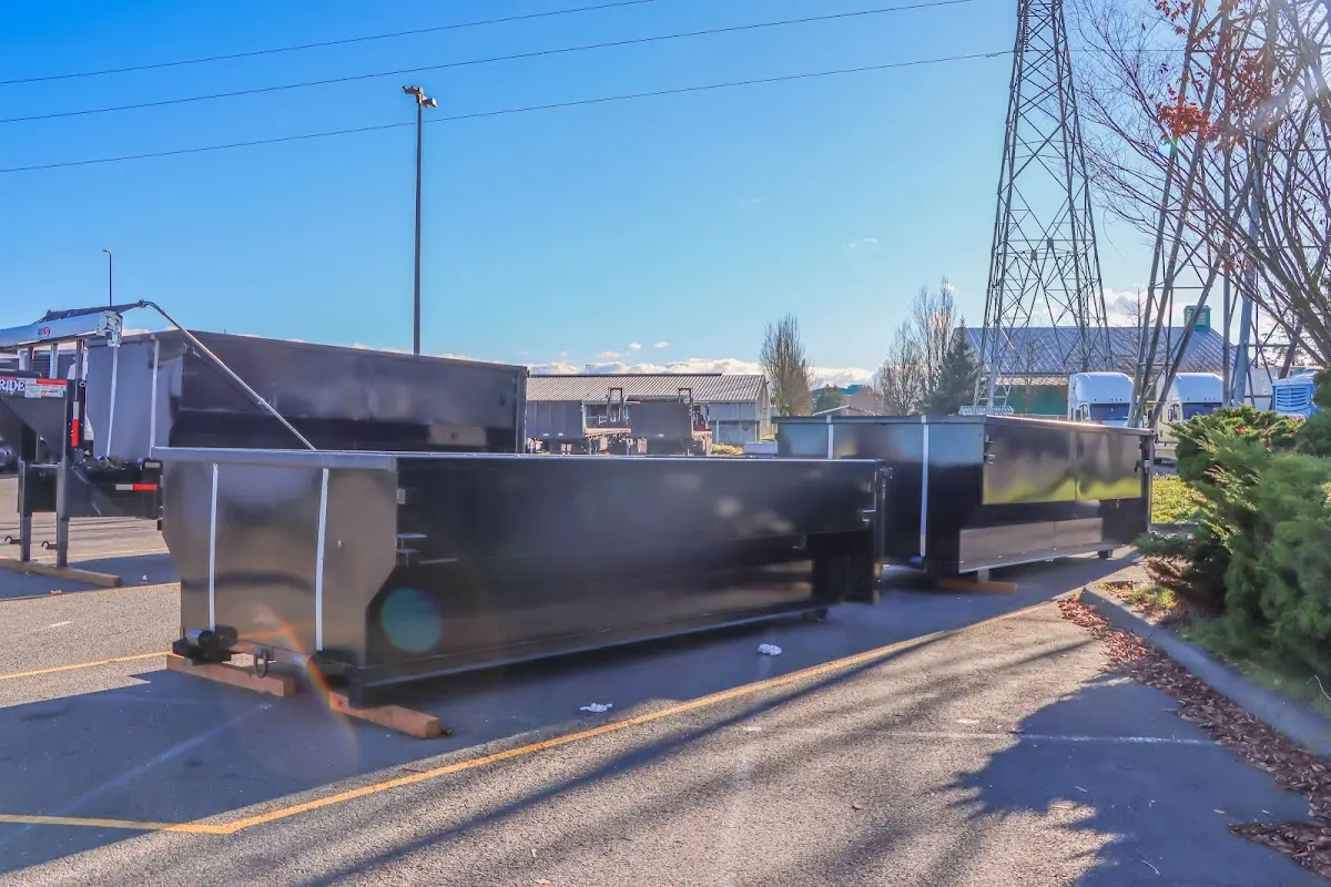 Roll-off dumpster ready for waste disposal at job site for Construction Dumpster Rental in Bonita